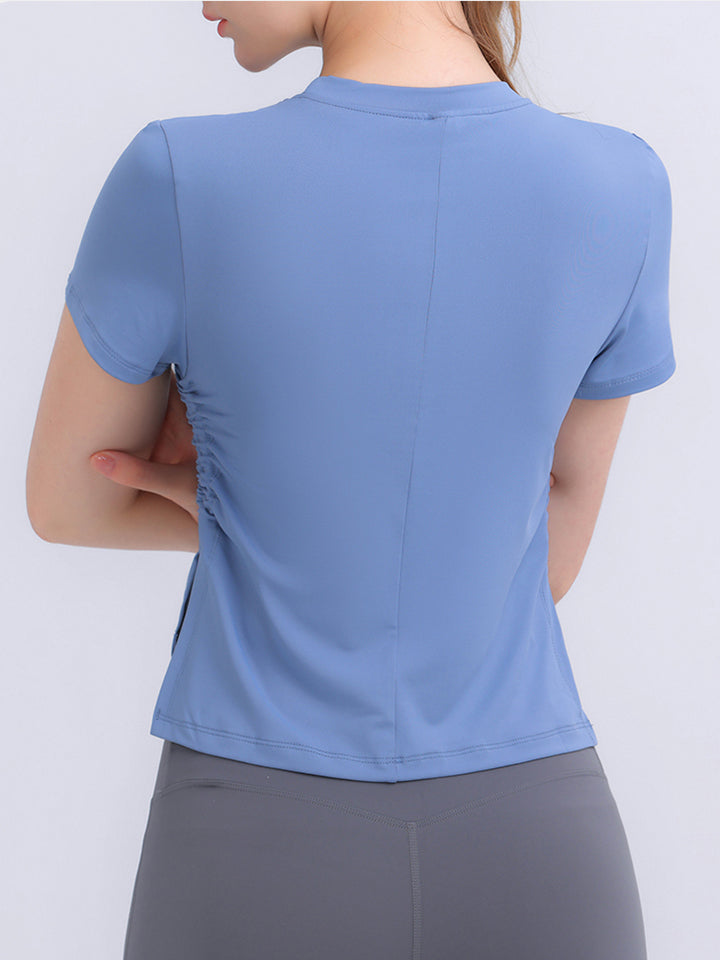 Round Neck Short Sleeve Active Top